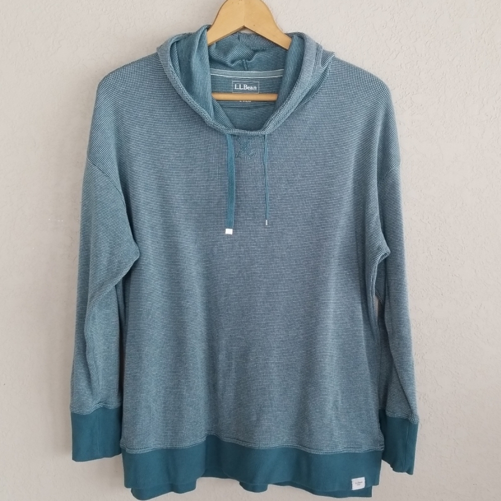 L.L. Bean Mini Waffle Hoodie Size Large